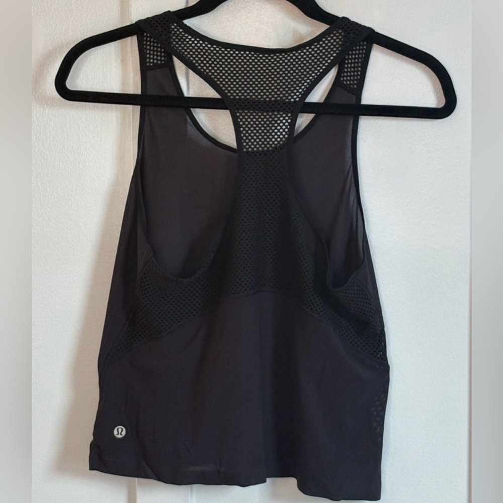 Lululemon Black Mesh Racerback Tank Top - Picture 3 of 3